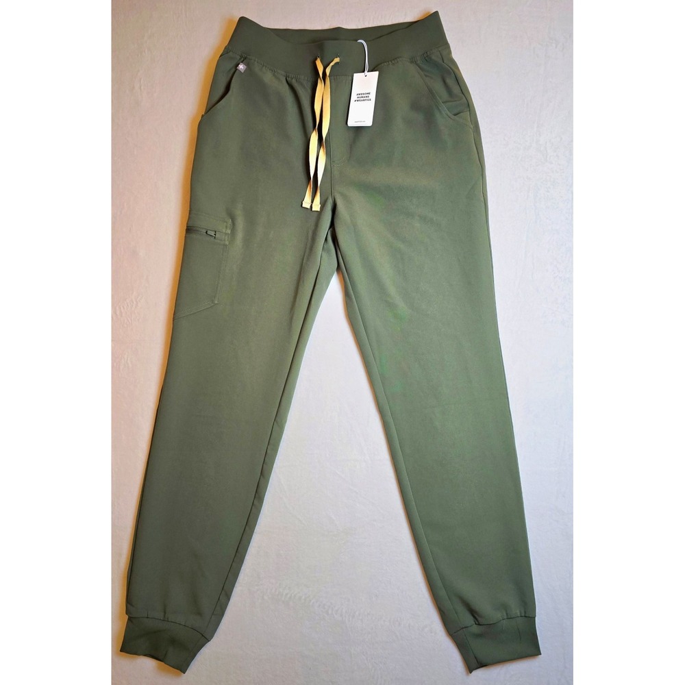 FIGS Women Zamora High-Waisted Jogger Scrub Pant Green Size MT 1000207